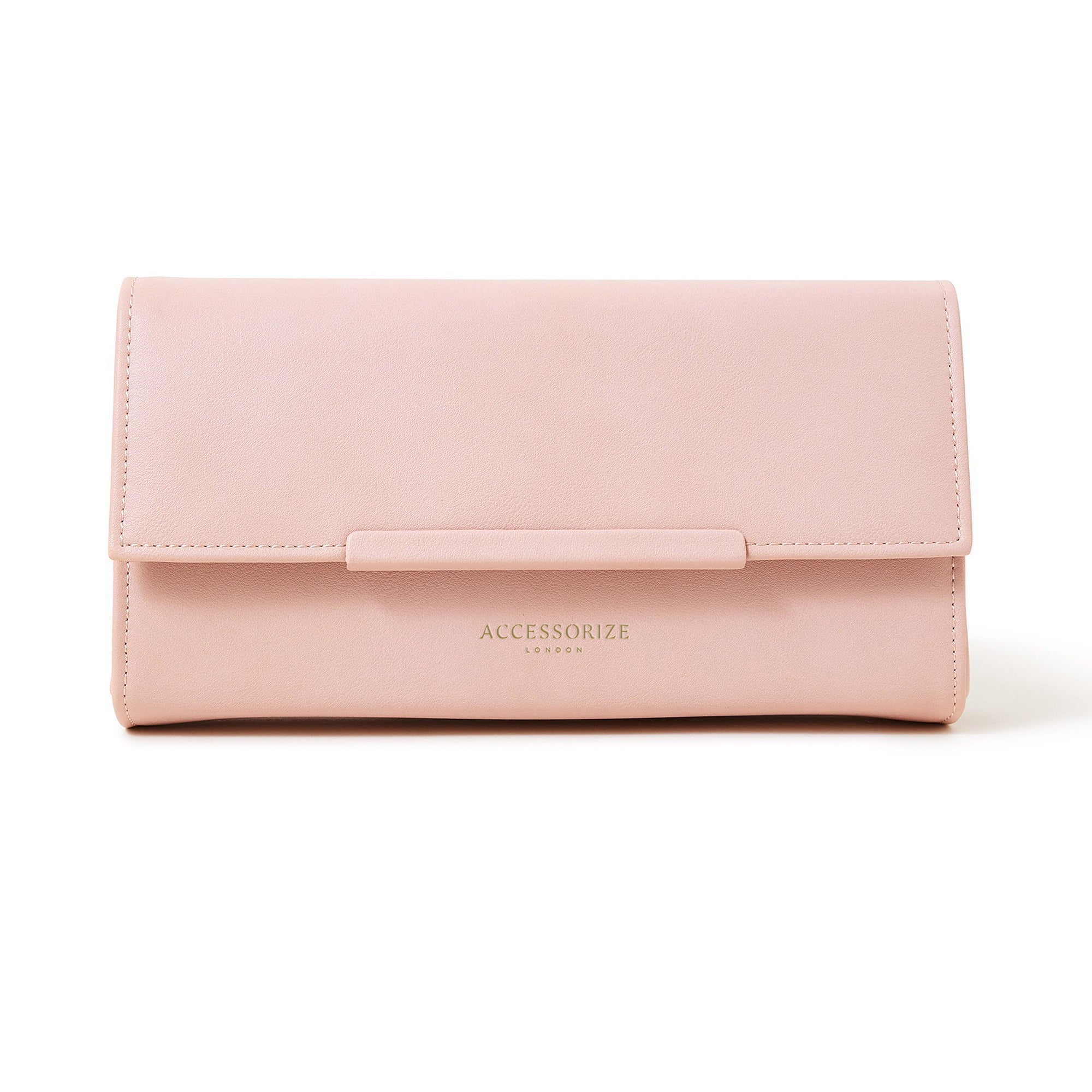 Pink hot sale leather clutch