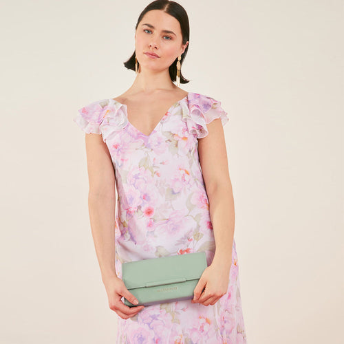 Accessorize London Women's Green Clean Pu Bar Clutch