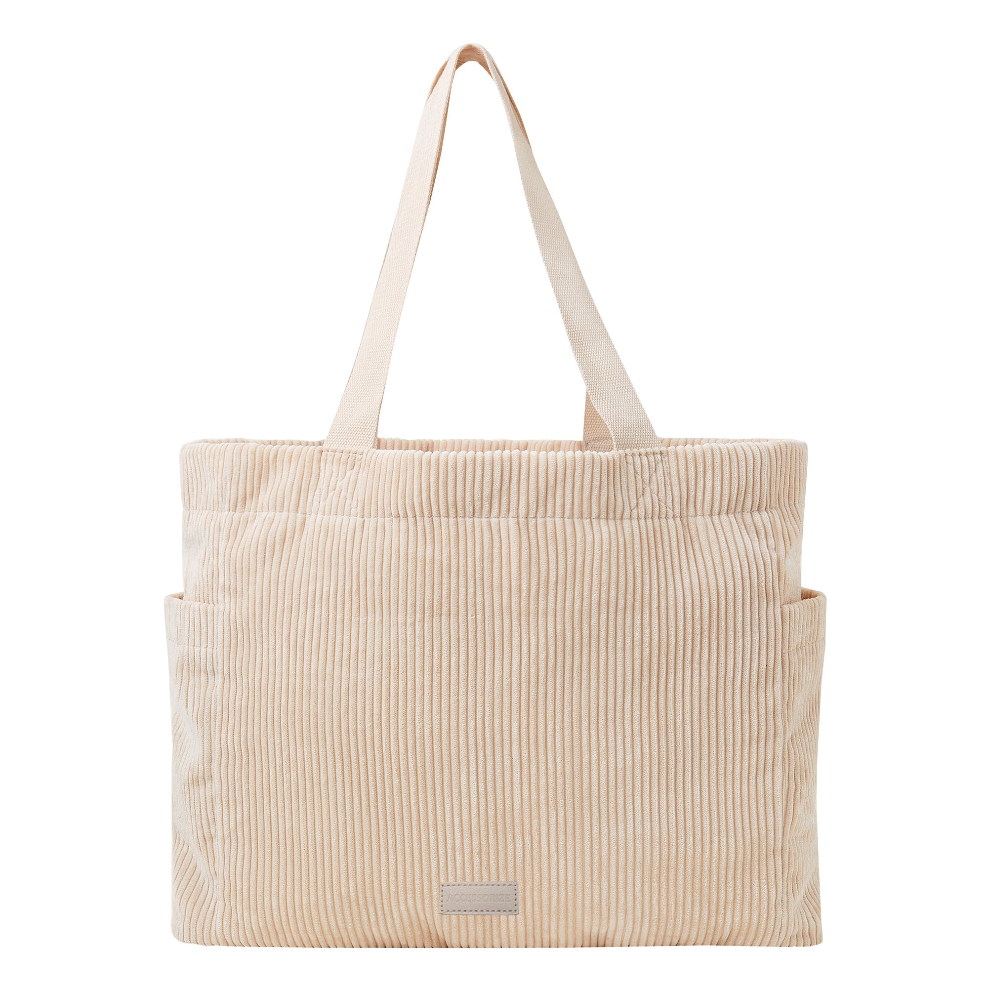 Accessorize London Women's Fabric Cream Cord Shopper Bag
