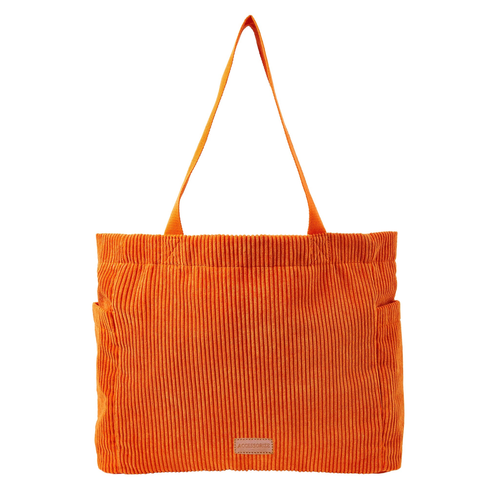 Accessorize London Women's Fabric Orange Cord Shopper Bag
