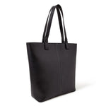 Accessorize London Women's Faux Leather Black Contrast Stitch Laptop Tote Bag