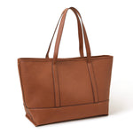Accessorize London Women's Faux Leather Brown Large 14 Inch Laptop Work Tote Bag