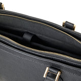 Accessorize London Women's Faux Leather Black Metal Detail 13 Inch Laptop Work Tote Bag