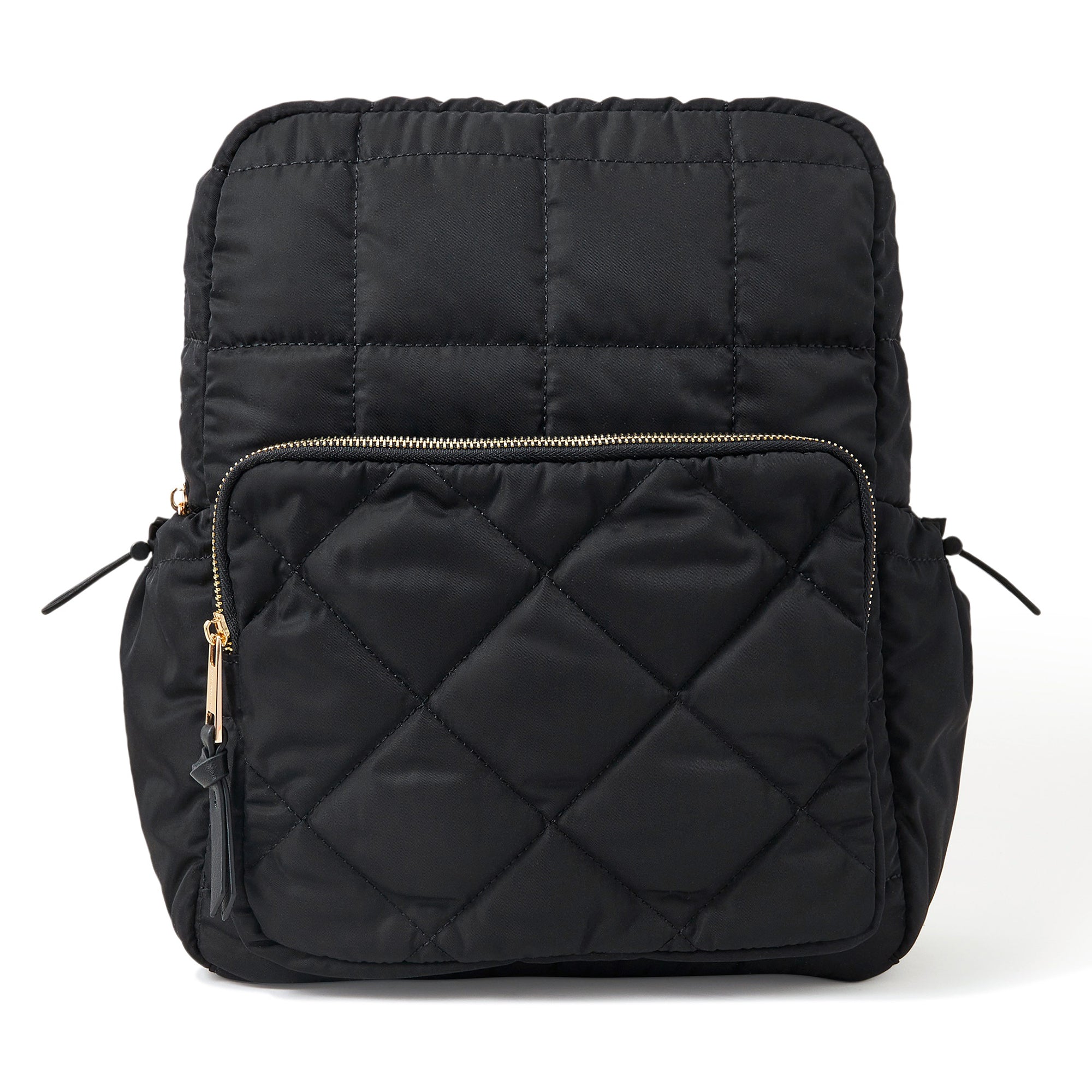 Accessorize London Women's Black Quilted Nylon Laptop Backpack With 12" Laptop Sleeve