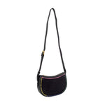 Accessorize London Women's Black Stitch Cross-Body Bag
