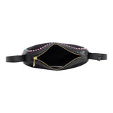 Accessorize London Women's Black Stitch Cross-Body Bag