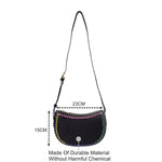 Accessorize London Women's Black Stitch Cross-Body Bag