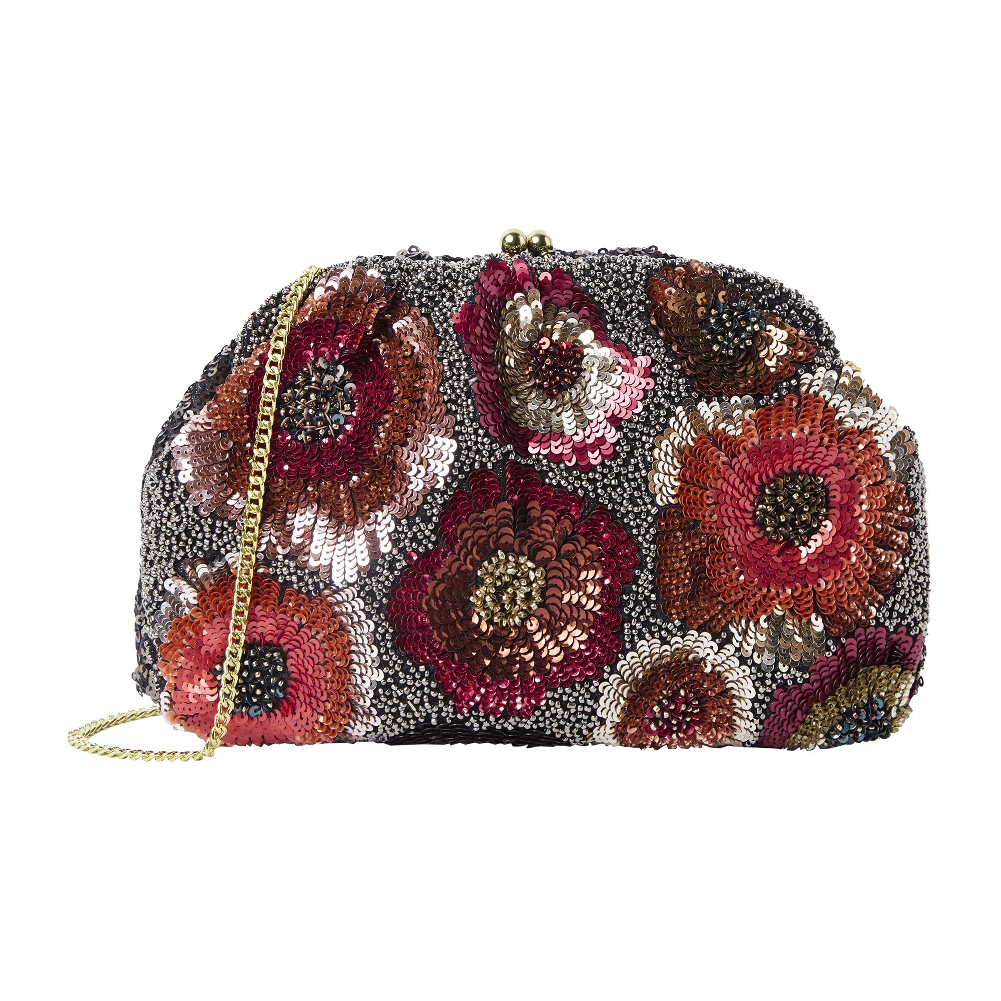 Accessorize London Women's Multi Sequin Beaded Floral Clutch Bag