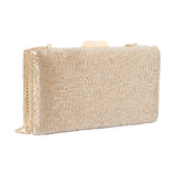 Accessorize London Women's Nude Beaded Hardcase Clutch Bag