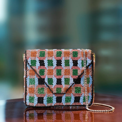 Accessorize London Women's Multi
Geo Beaded Chain Bag