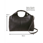 Women's Black Wrap Handle Handheld Bag