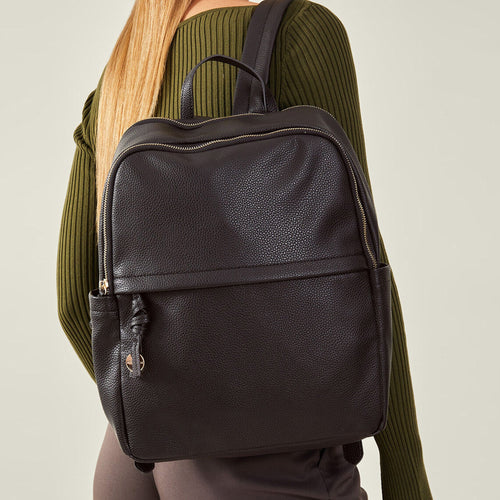 Accessorize London Women's Black Zip Around Backpack