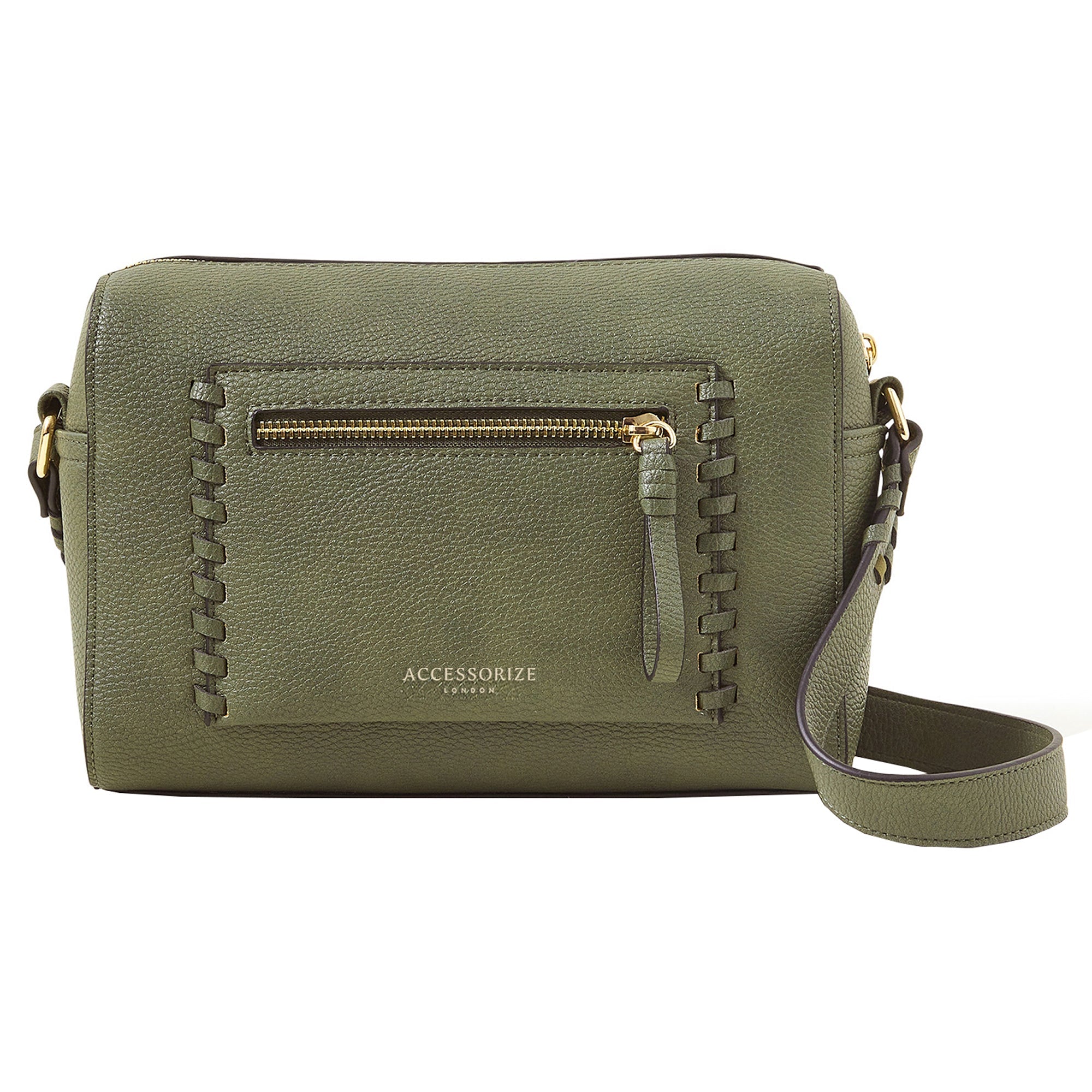 Khaki Front Pocket Crossbody Bag
