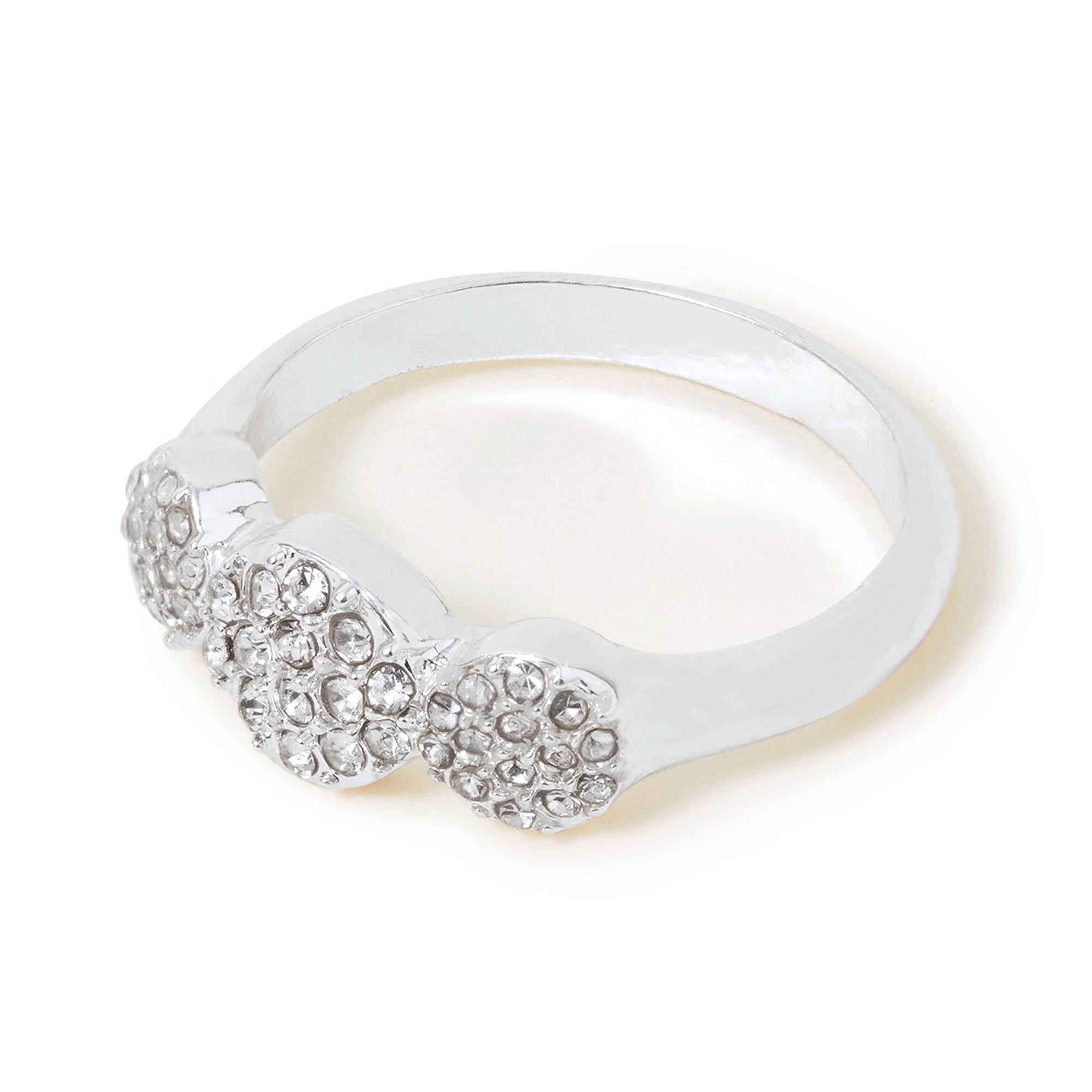 Accessorize London Women's Silver Gem Disc Ring-Medium
