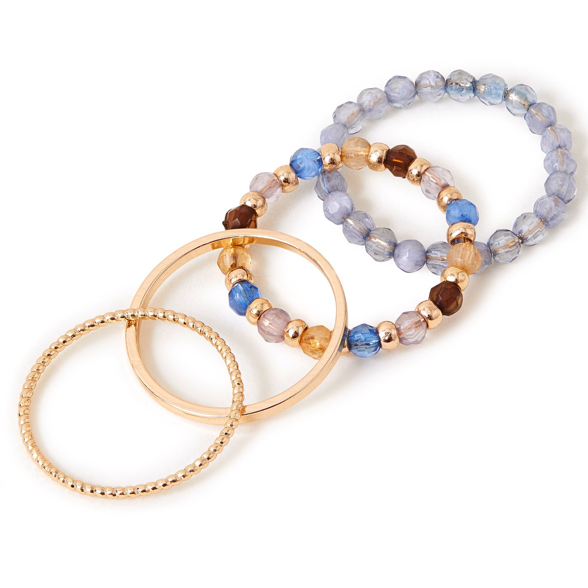Accessorize London Women'S Gold Bead Ring Set Of 4