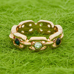 Chain Gem Ring Green-Large
