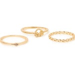 Accessorize London Women's Gold Heart Knot Rings Set Of Three-Medium