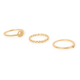 Accessorize London Women's Gold Heart Knot Rings Set Of Three-Large