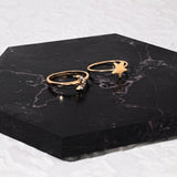 Accessorize London Women's Gold Star And Moon Rings Set Of Two-Small