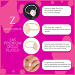 Real Gold-Plated Z Rose Quartz Nugget Ring Pink-Small