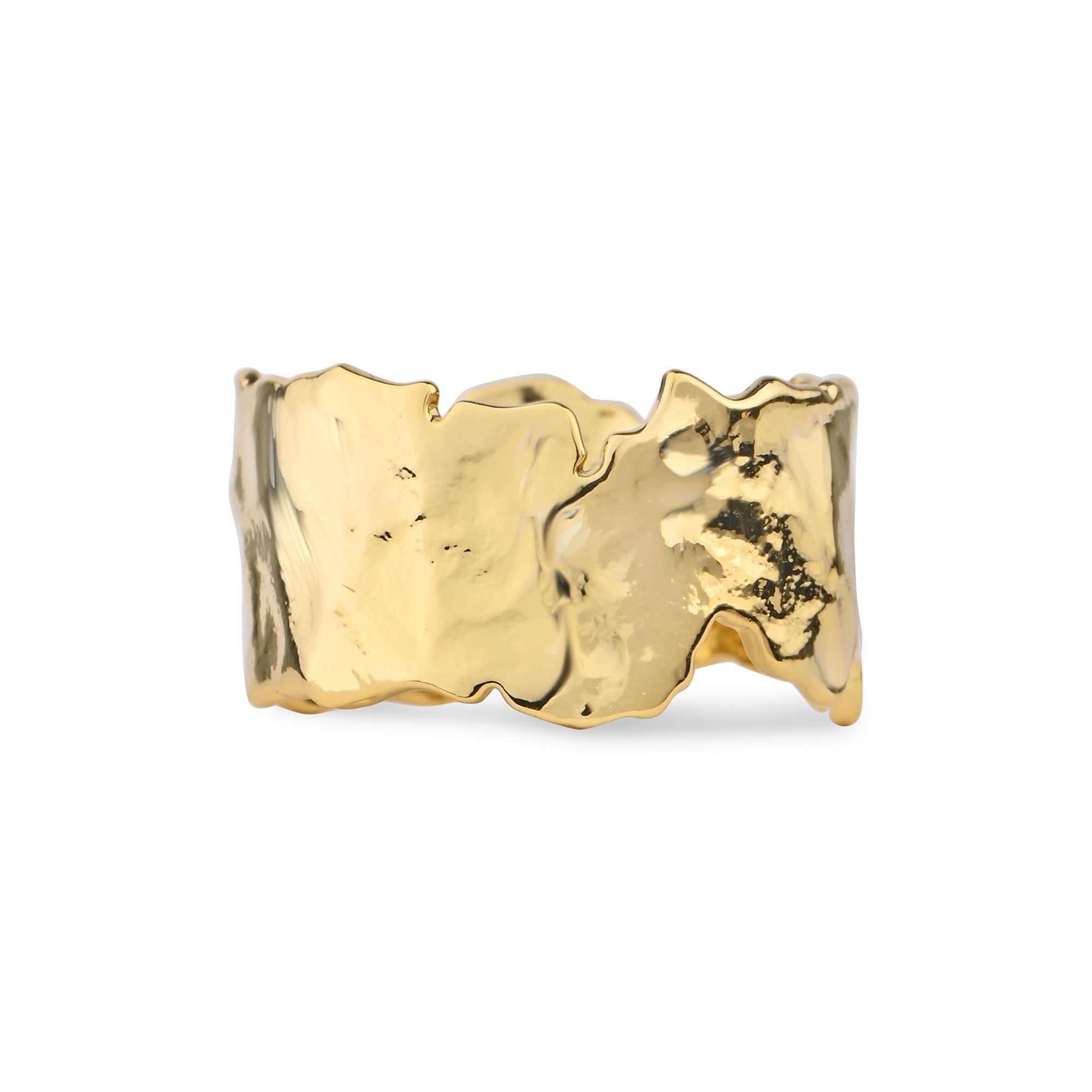 Real Gold Plated Z Gold Molten Ring-Extra Small