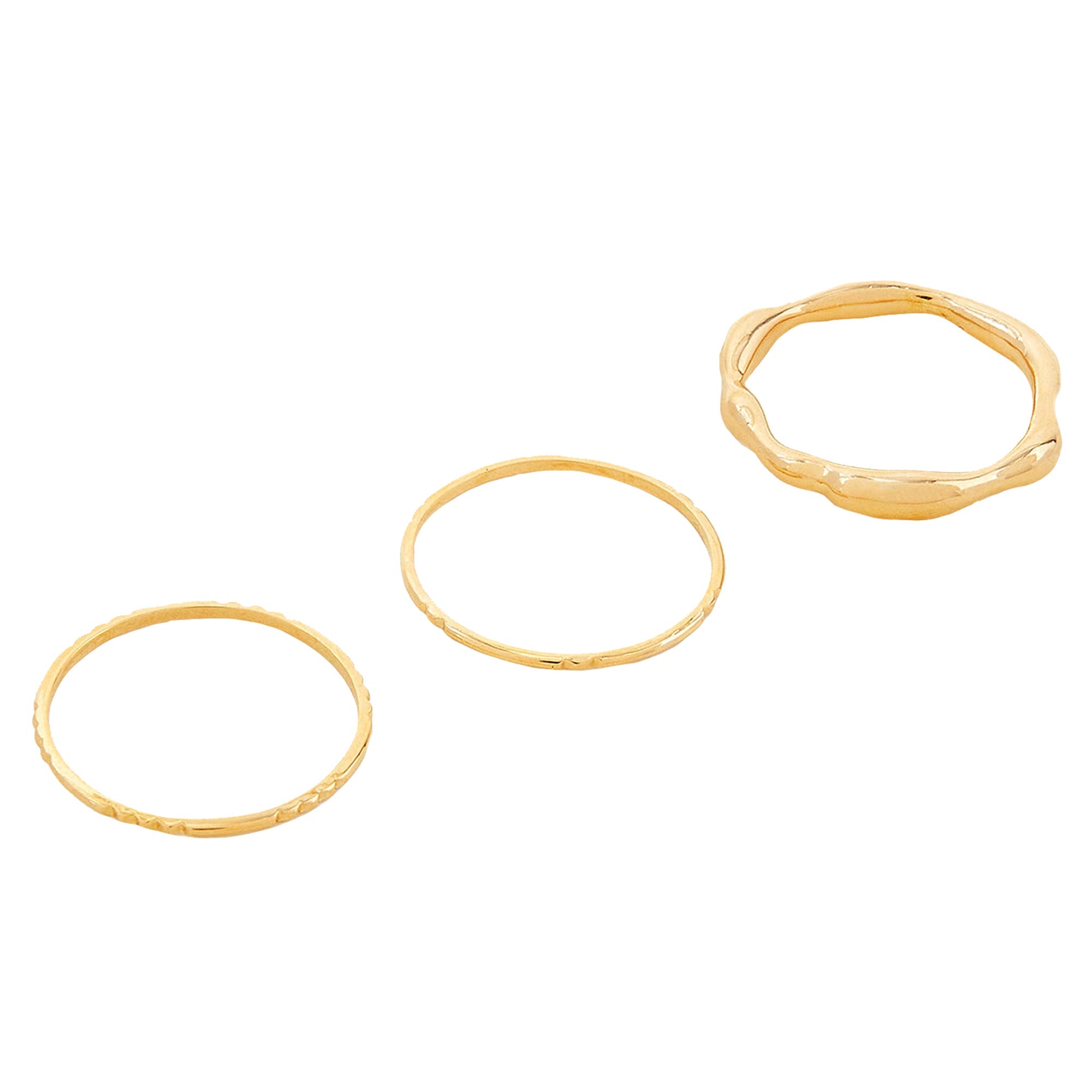 Real Gold Plated Z Gold Molten Rings