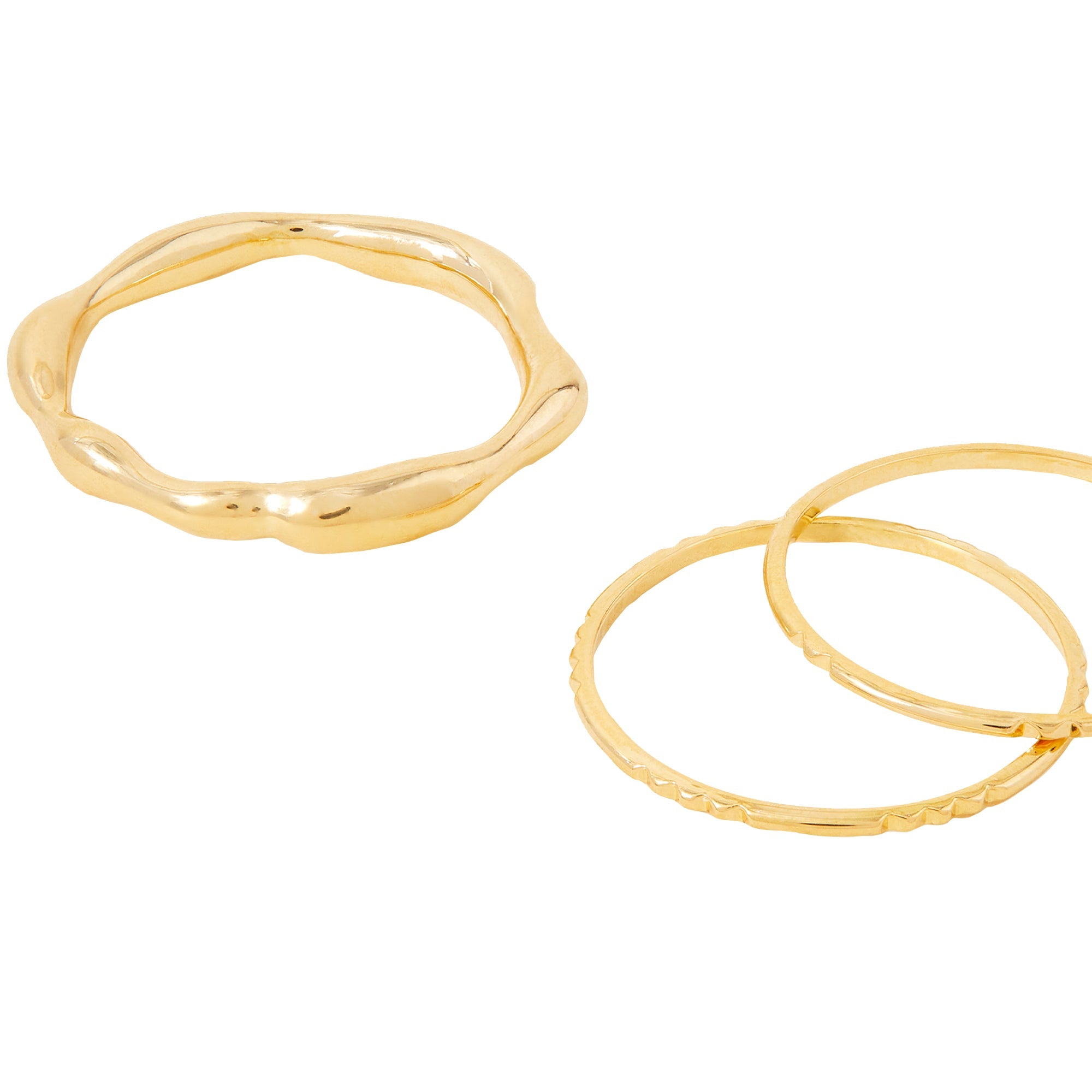 Real Gold Plated Z Gold Molten Rings