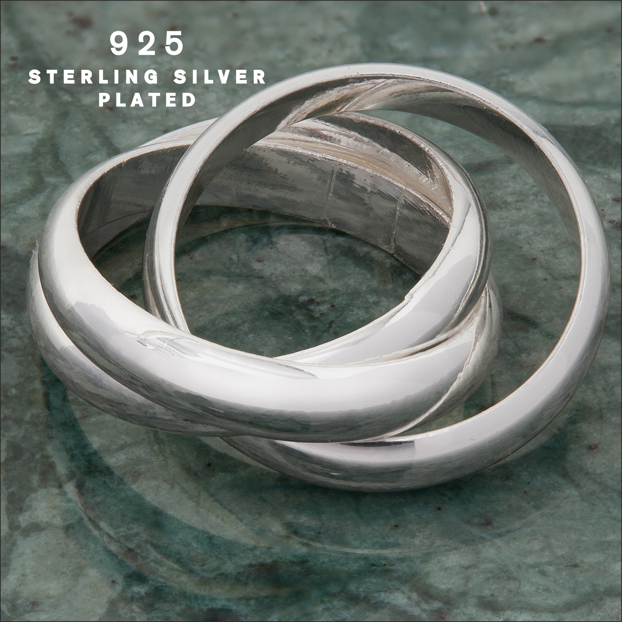 925 Sterling Silver Plated Twisted Ring Silver-Medium