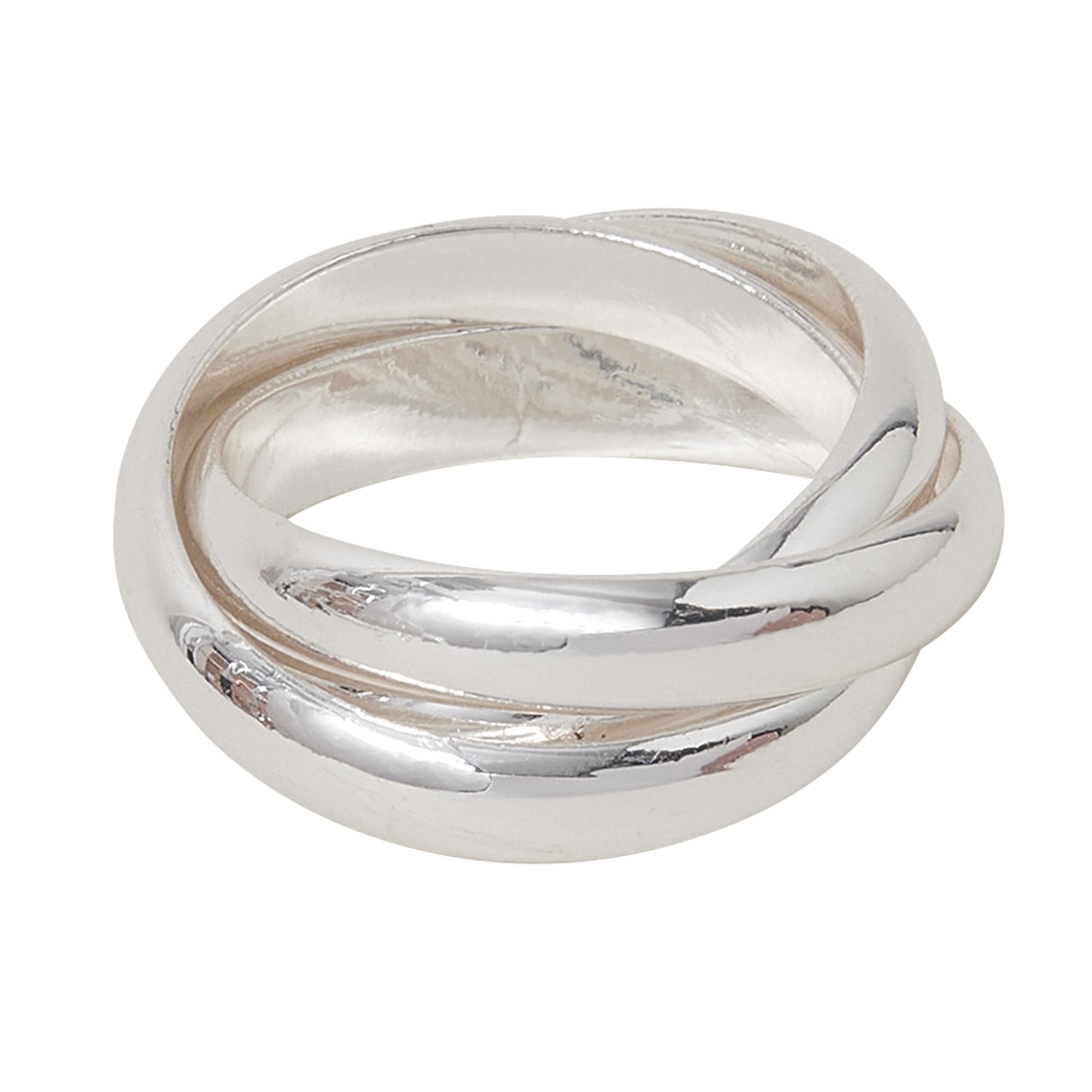 925 Sterling Silver Plated Twisted Ring Silver-Medium