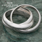 925 Sterling Silver Plated Twisted Ring Silver-Large