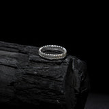 Small Silver-Plated Leaf Band Ring