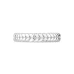 925 Sterling Silver-Plated Leaf Band Ring Silver-Large