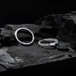 925 Sterling Silver-Plated Textured Rings