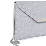 Accessorize London Women's Silver Foil PU Clutch Party bag