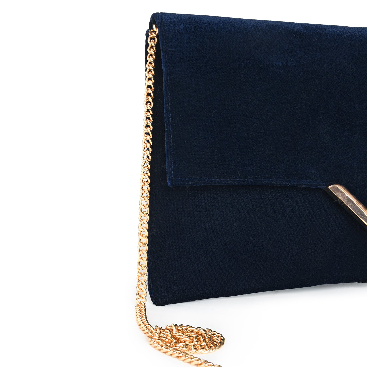 Navy blue velvet 2025 clutch bag