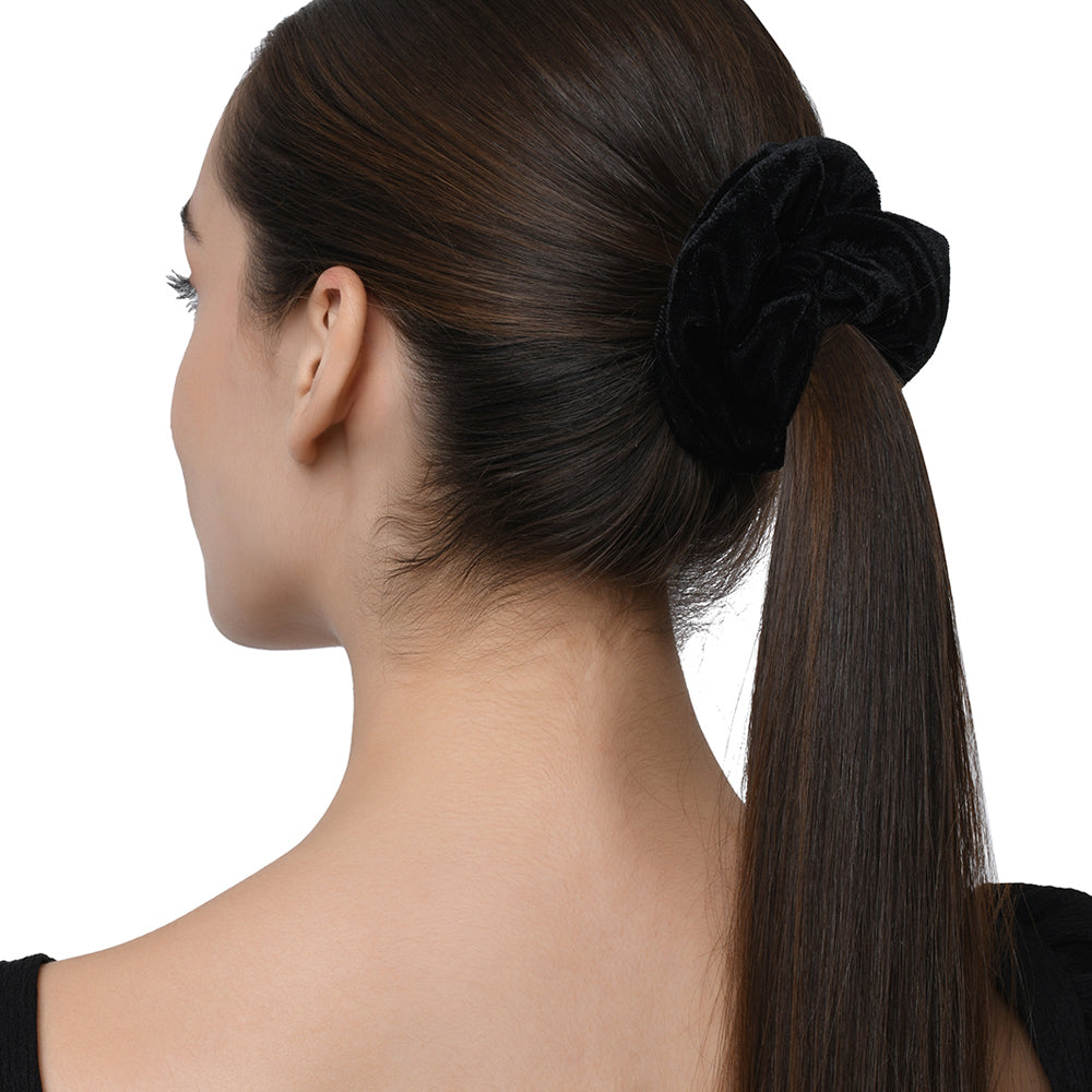 Accessorize London Women's black Oversized Velvet Hair Scrunchie