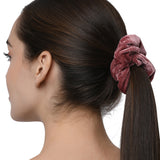 Accessorize London Women's Orange Oversized Velvet Hair Scrunchie