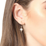 Accessorize London Women's Gold Star Drop Hoop Earring
