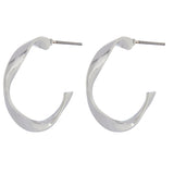 Accessorize London Women's Silver Small Twist Hoop Earring