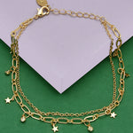 Accessorize London Women'S Gold Pretty Starry Anklet Jewellery