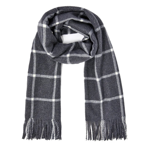 Accessorize London Women's Grey Carter Window Pane Check Blanket