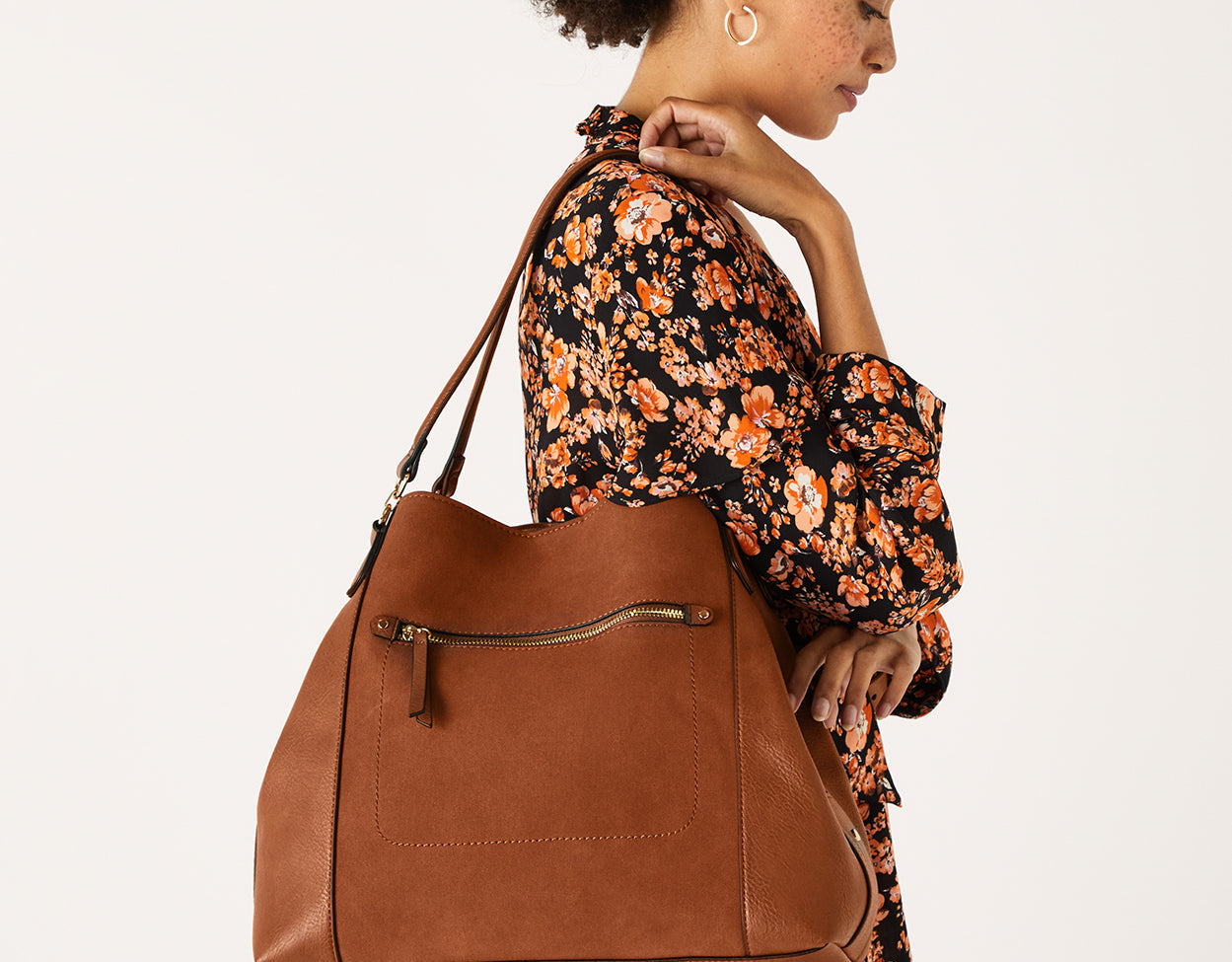 Accessorize London Women's Faux Leather Brooklyn casual Shoulder bag bag