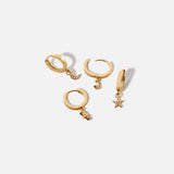 Accessorize London Z 2X Star And Moon Charm Huggie Hoops