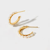Accessorize London Z Pearl Seed Hoop Earrings