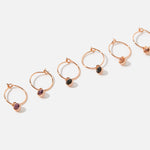 Accessorize London Z Rg Coloured Gems Drop Hoop Set