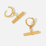 Accessorize London Z T Bar Hoop Earrings