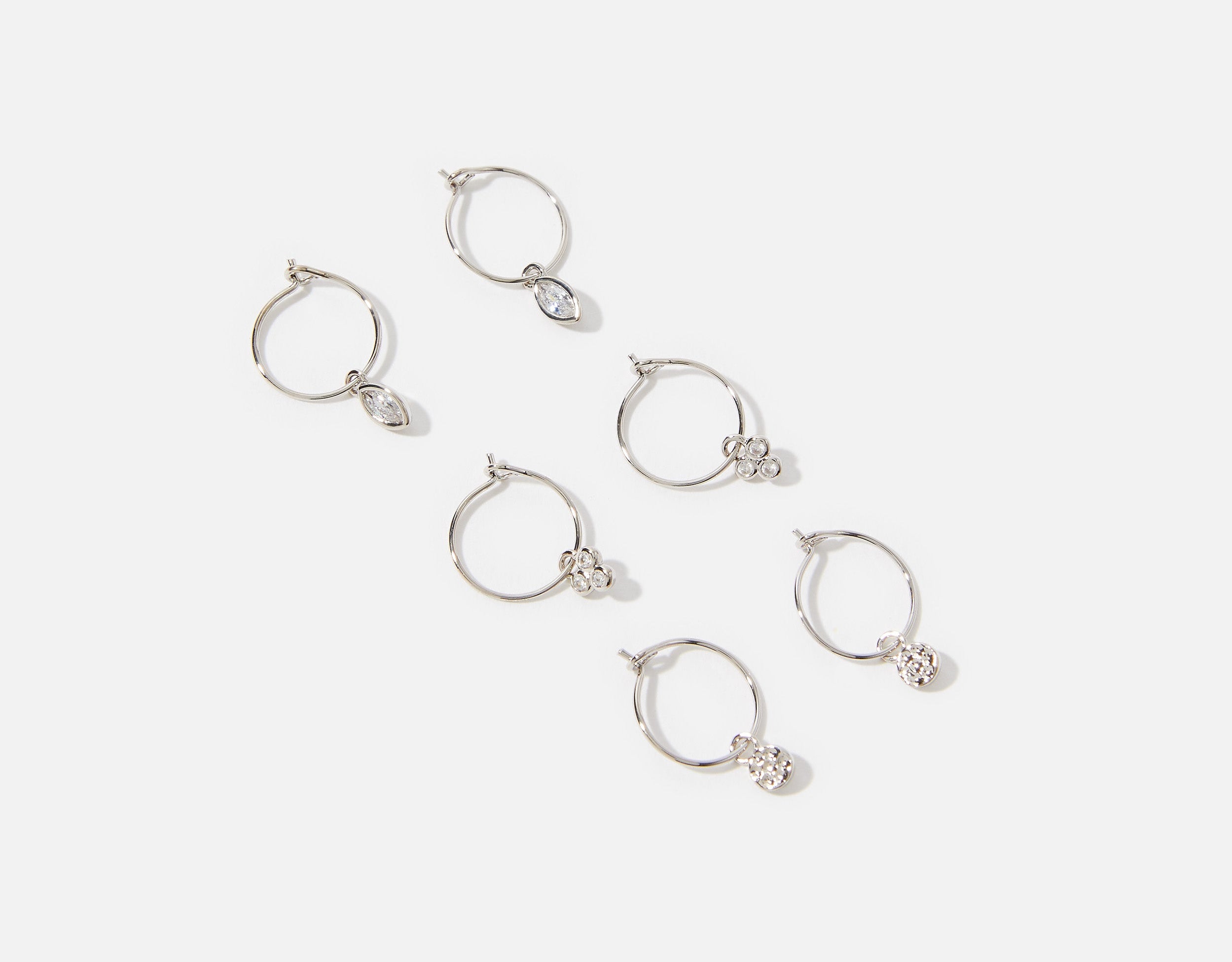 Accessorize London Z Pl 3X Splarkle Hoop Earrings