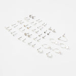 Accessorize London Women's Set Of 24 Silver Stud Earrings