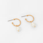 Accessorize London Women'S Gold Freshwater Pearl Hoop Earring