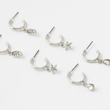 Accessorize London Women's Set Of 3 Silver Charmy Hoop Earrings